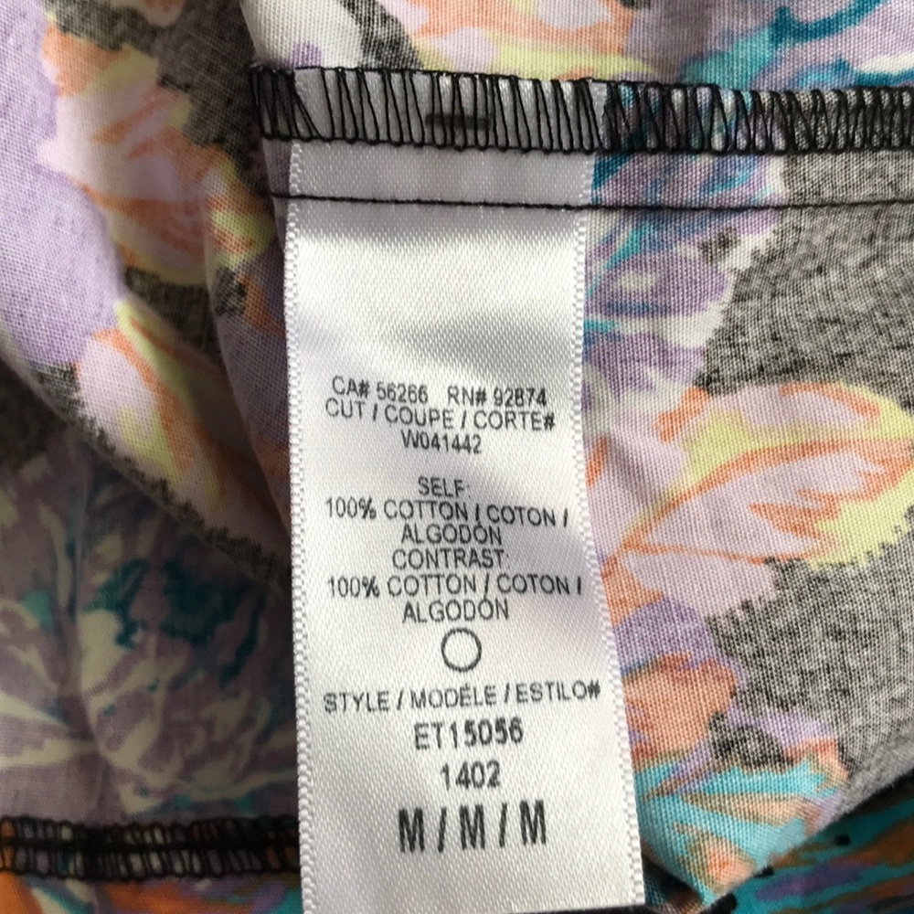 Ella Moss Delilah Purple Floral Crop Top Boxy - Picture 3 of 4
